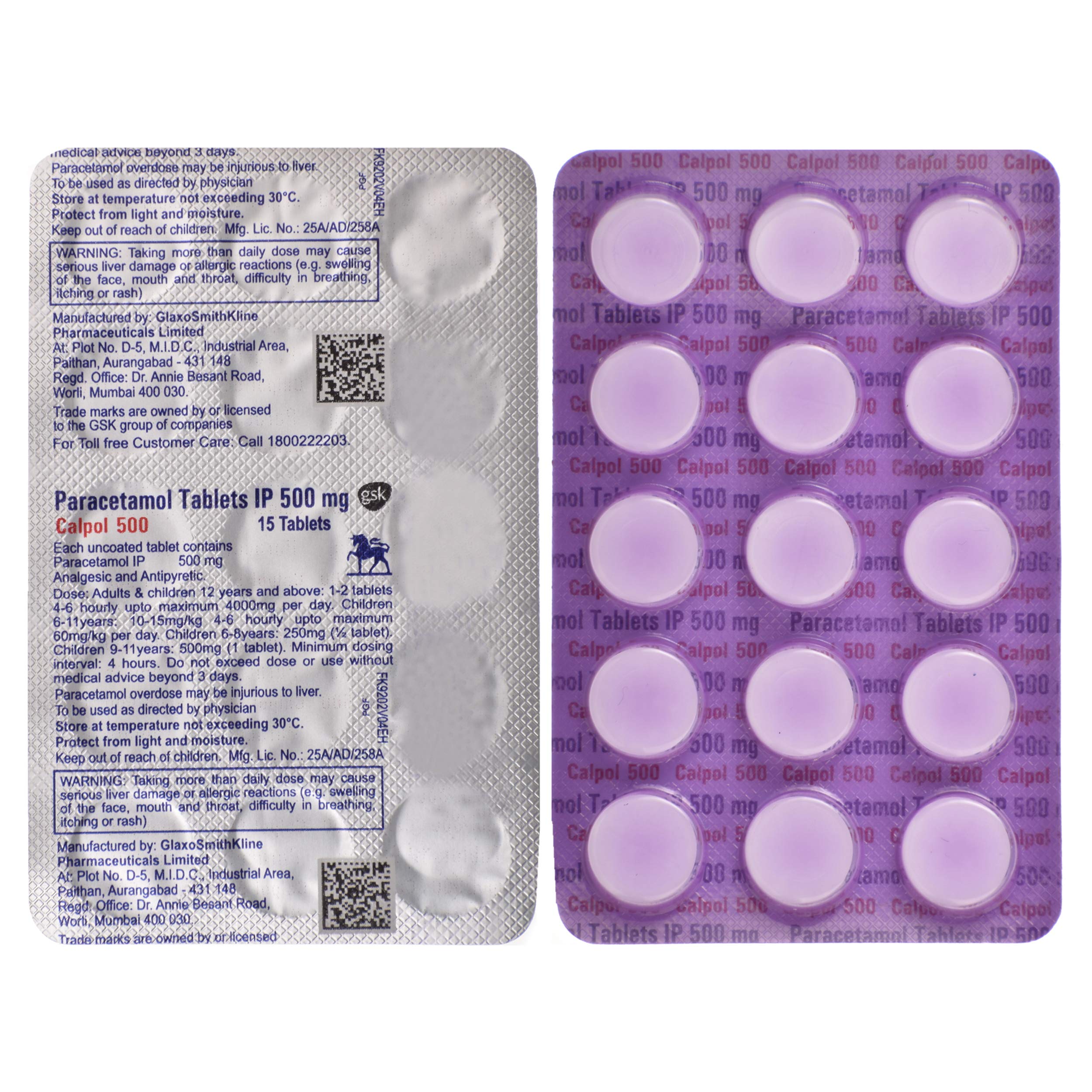 CALPOL 500MG TABLET 15TAB