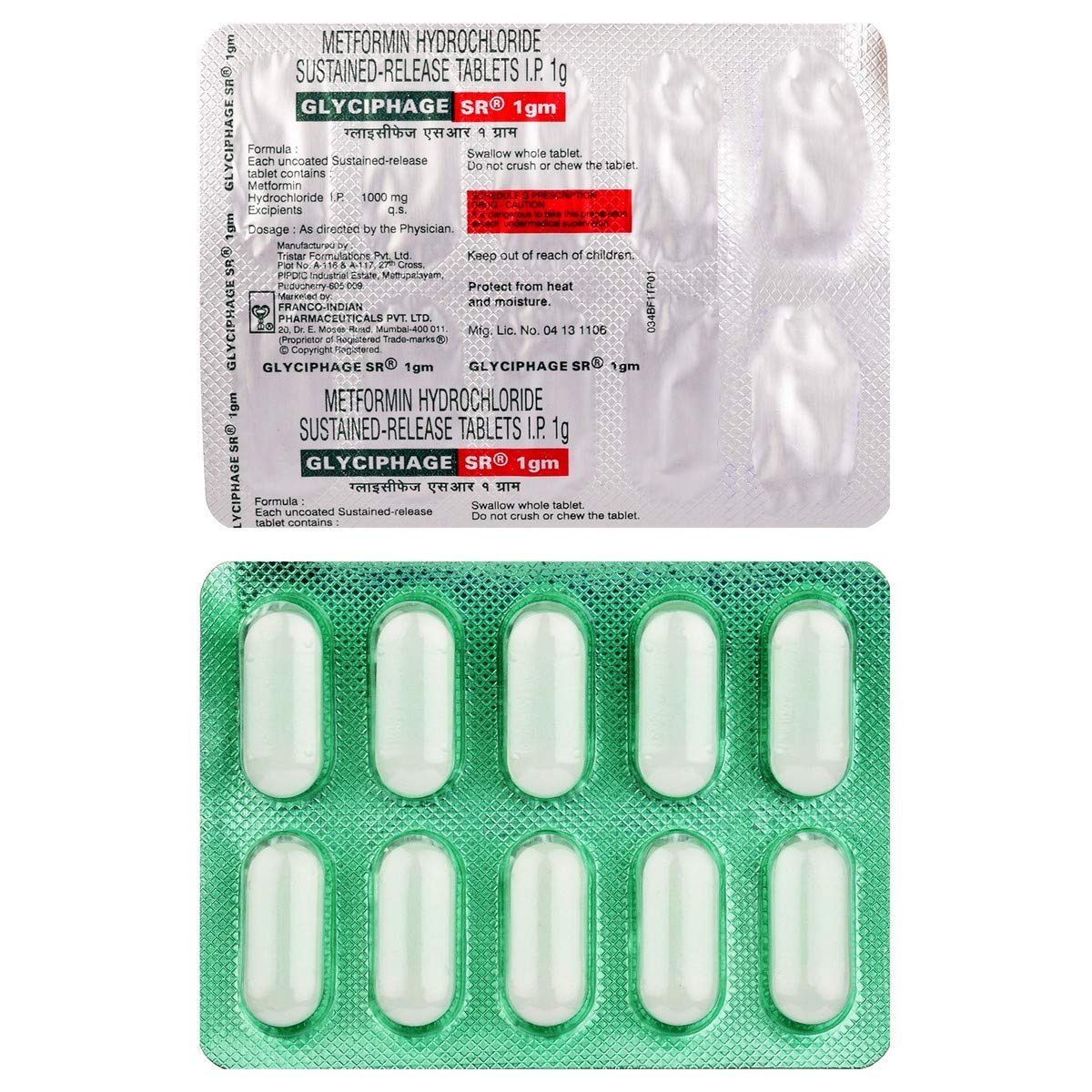 GLYCIPHAGE SR 1GM TABLET 10TAB