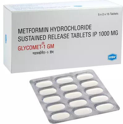 GLYCOMET 1GM TABLET 15TAB
