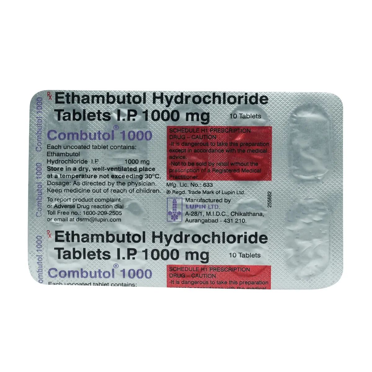 COMBUTOL 1000MG TABLET 10TAB