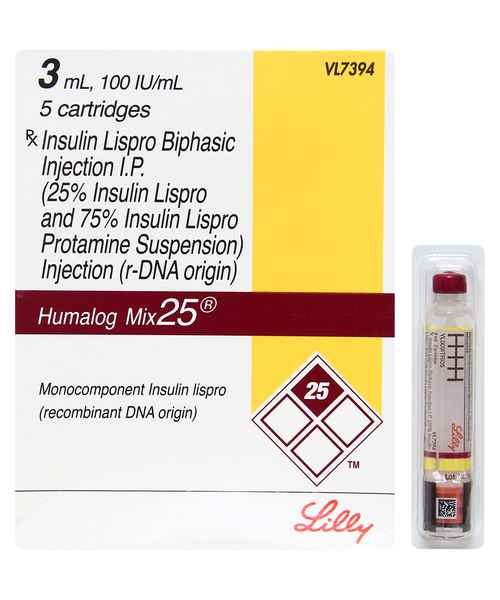 HUMALOG MIX 25 100IU/ML CARTRIDGE