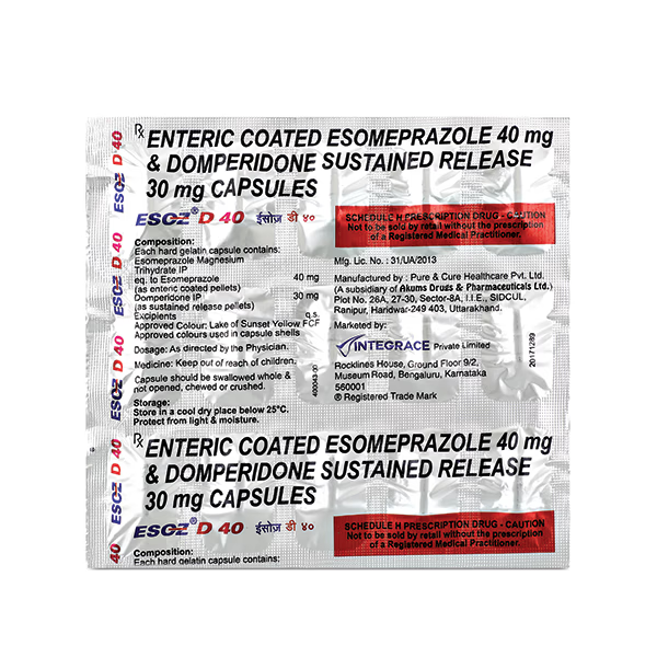 ESOZ-D 40MG CAPSULE 15CAP