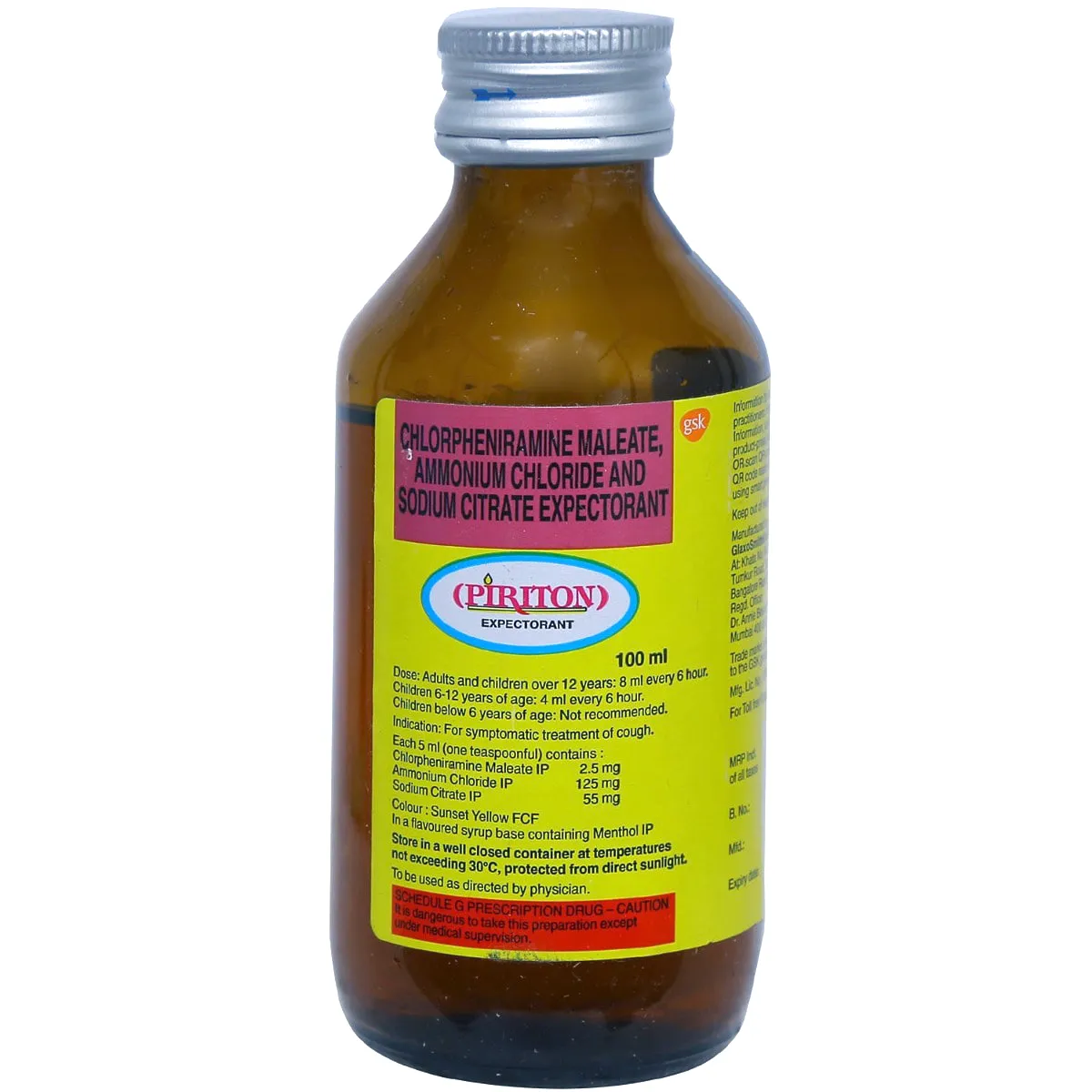PIRITON EXPECTORANT 120ML 