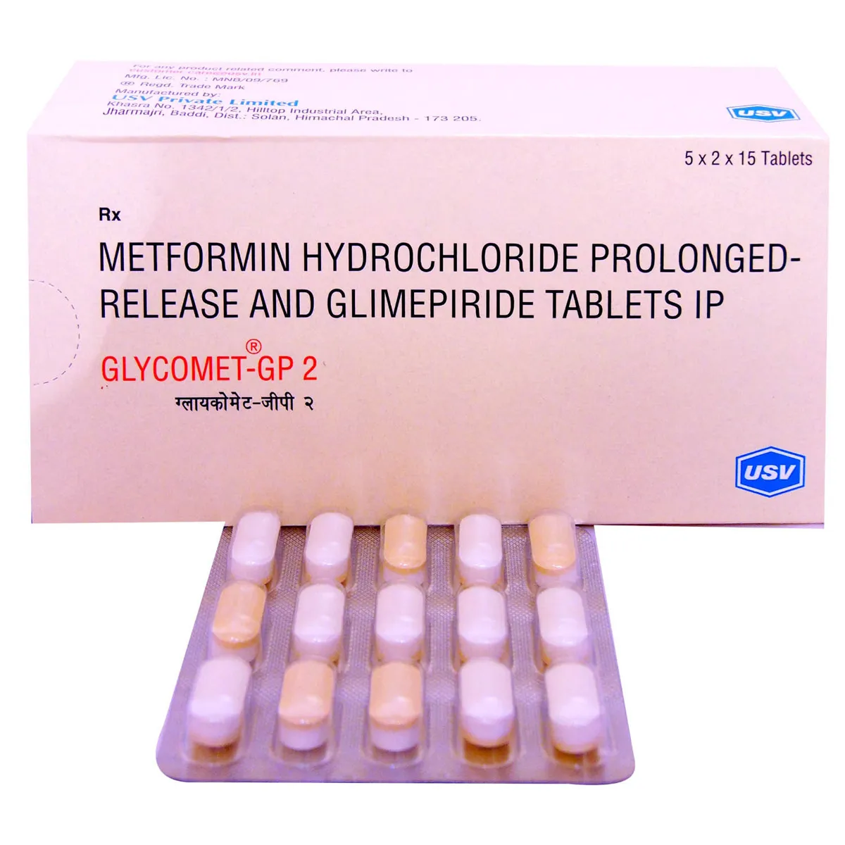 GLYCOMET GP 2MG TABLET 15TAB